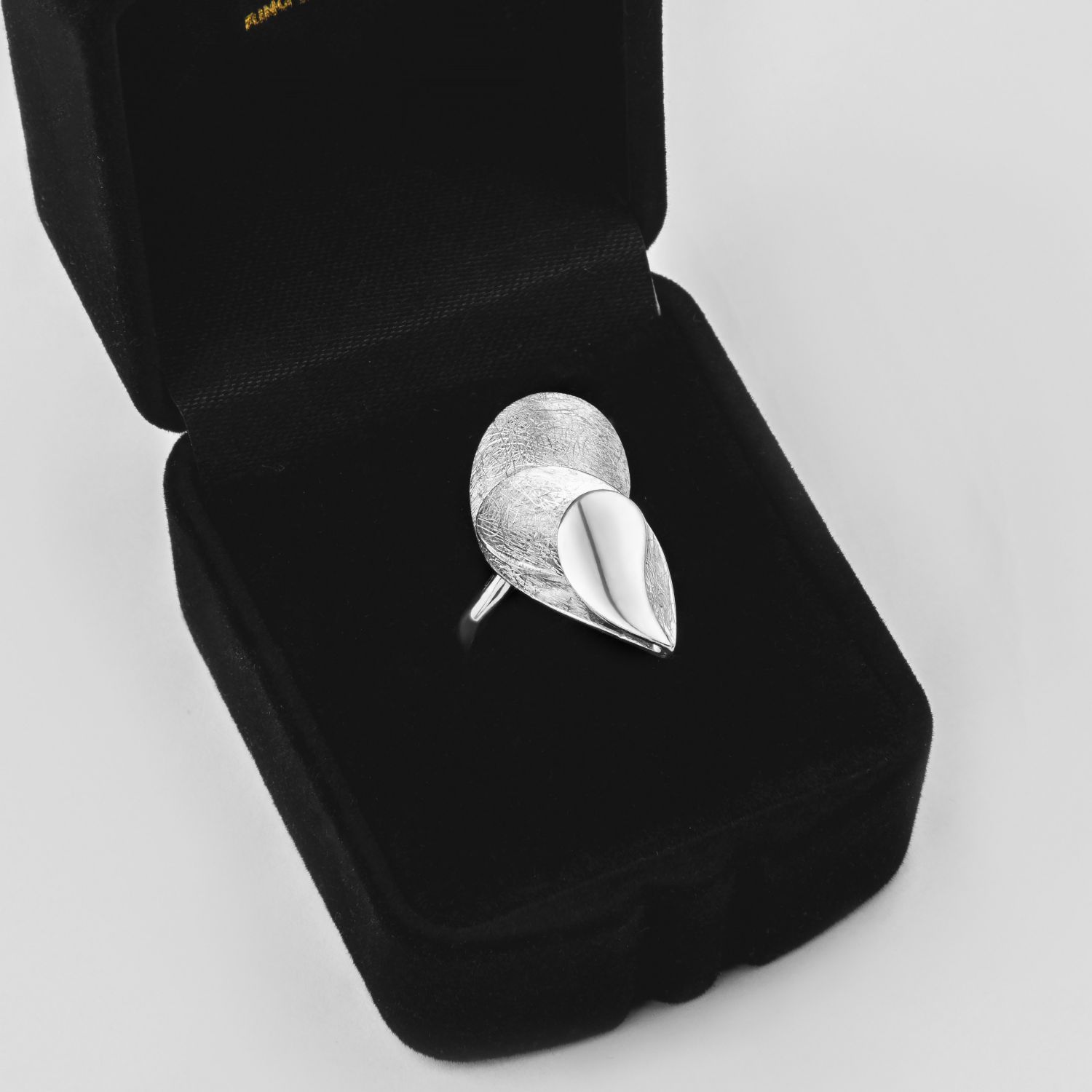 925 Sterling Silver White Gold Plated antique finish leaf design ring  jewelry